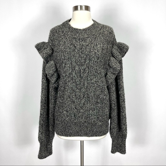 Topshop Sweaters - Topshop Ruffle cable knit sweater